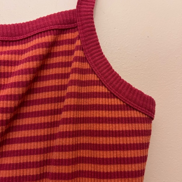 Old Navy Striped Magenta Orange Lightweight Ribbed Tank Top XXL - Picture 3 of 5